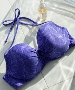 SAS Swim Secret Halter Bikini Top | Electric Python