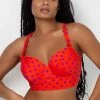 SAS Long Lined Underwire Bikini Top | Bright Polka Dot Print Plus Size Bikini Tops