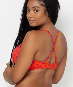 SAS Swim Secret Convertible Push-Up Bikini Top | Bright Polka Dot Print Swimwear