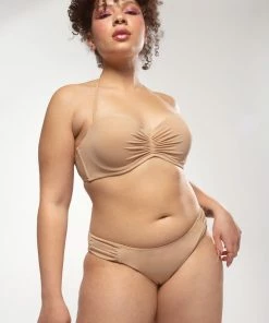 SAS Swim Secret Side Ruched Bikini Bottom | Caramel