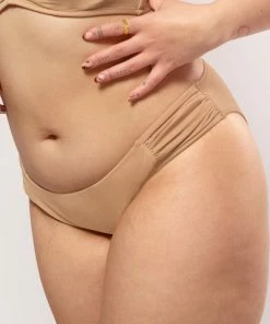 SAS Swim Secret Side Ruched Bikini Bottom | Caramel