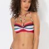 SAS Plus Size Bikini Tops Swim Secret Halter Bikini Top | Rhumba Stripes