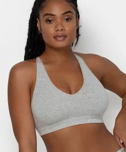 SAS Comfort Cotton Plunge Bralette 2 Pack | Navy Highlight/Grey Heather Bralettes