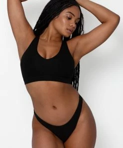 SAS Bras Comfort Cotton Plunge Bralette 2 Pack | Light Grey Heather Cotton/Black Hue Cotton