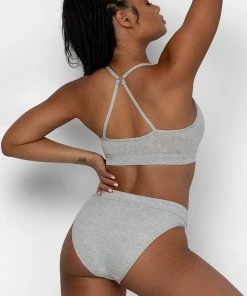 SAS Comfort Cotton High-Waisted  Brief  Panty 2 Pack | Glass Green/Heather Grey