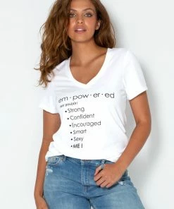 SAS Lounge & Sleepwear Empowered Graphic V-Neck Shirt | Empowered