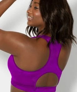 SAS Cut-Out Racerback Bralette | Fierce Violet Satin Bras