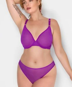 SAS Sheer Mesh Demi Underwire Bra | Fierce Violet Mesh Bras