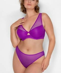 SAS Mesh Plunge Bra | Fierce Violet Mesh Bras
