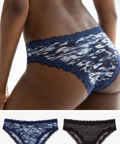 SAS Lace Trim Cheeky Panty 2 Pack | Fluid Fantasy/Black Hue Panties