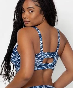 SAS Long Lined Underwire Bikini Top | Fluid Fantasy Print Plus Size Bikini Tops