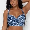 SAS Long Lined Underwire Bikini Top | Fluid Fantasy Print Plus Size Bikini Tops