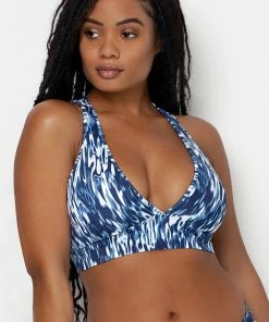 SAS Swimwear Cut-Out Racerback Bikini Top | Fluid Fantasy Print