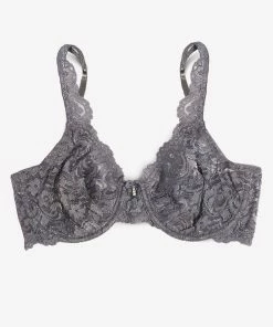 SAS Signature Lace Unlined Underwire Bra | Anthracite Lace Bras
