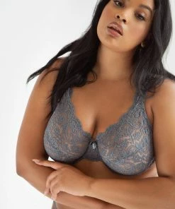 SAS Signature Lace Unlined Underwire Bra | Anthracite Lace Bras