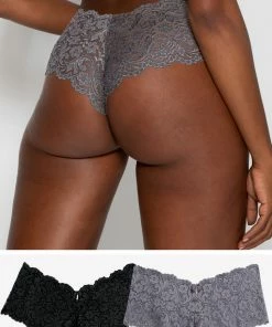 SAS Signature Lace Cheeky Panty 2 Pack | Anthracite/ Black Hue Panties