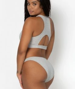 SAS Panties Comfort Cotton Rib High-Leg Bikini Panty 2 Pack | Light Grey Heather Cotton/Black Hue Cotton