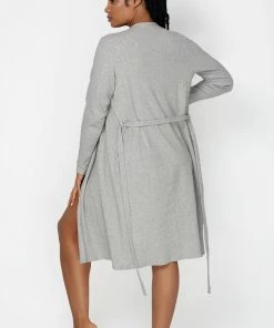 SAS Comfort Cotton Rib Cardigan | Light Grey Heather Cotton Lounge & Sleepwear