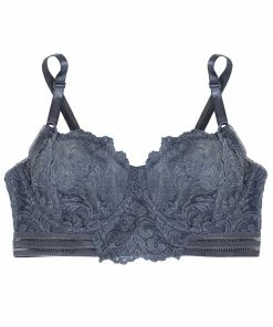 SAS Signature Lace Unlined Underwire Longline Bra | Grisaille Grey Lace Bras