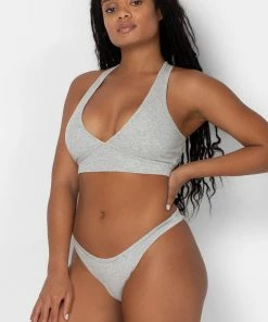 SAS Comfort Cotton Rib High-Leg Bikini Panty 2 Pack | Lilac Iris Cotton/Light Grey Heather Cotton