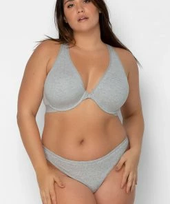 SAS Bras Comfort Cotton Front & Back Close Racerback Bra | Light Grey Heather Cotton