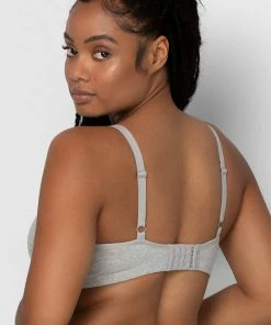 SAS Bras Comfort Cotton Scoop Neck Unlined Underwire Bra | Light Grey Heather Cotton
