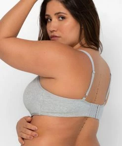SAS Bras Comfort Cotton Scoop Neck Unlined Underwire Bra | Light Grey Heather Cotton