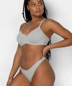 SAS Bras Comfort Cotton Scoop Neck Unlined Underwire Bra | Light Grey Heather Cotton