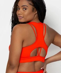 SAS Swimwear Cut-Out Racerback Bikini Top | Hot Fire