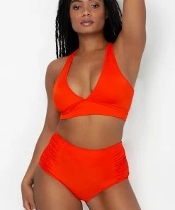 SAS Swimwear Cut-Out Racerback Bikini Top | Hot Fire