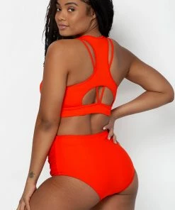 SAS Swimwear Cut-Out Racerback Bikini Top | Hot Fire