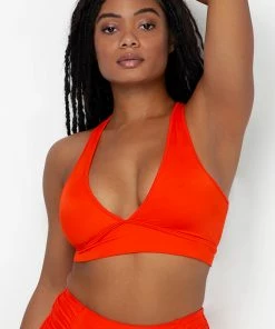 SAS Swimwear Cut-Out Racerback Bikini Top | Hot Fire