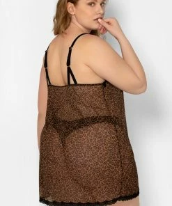 SAS Sheer Lace & Mesh Chemise Lingerie | Classic Leopard 9 SAS Sheer Lace & Mesh Chemise Lingerie | Classic Leopard