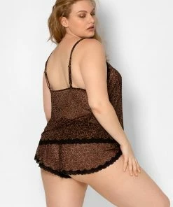 SAS Sheer Mesh Cami & Shorts Sleep Set | Classic Leopard