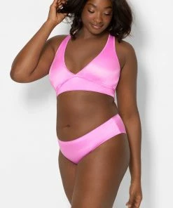 SAS Bras Cut-Out Racerback Bralette | Light Violet Satin