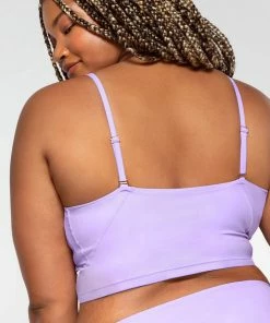 SAS Long Lined Bikini Top | Lilac Iris Plus Size Bikini Tops