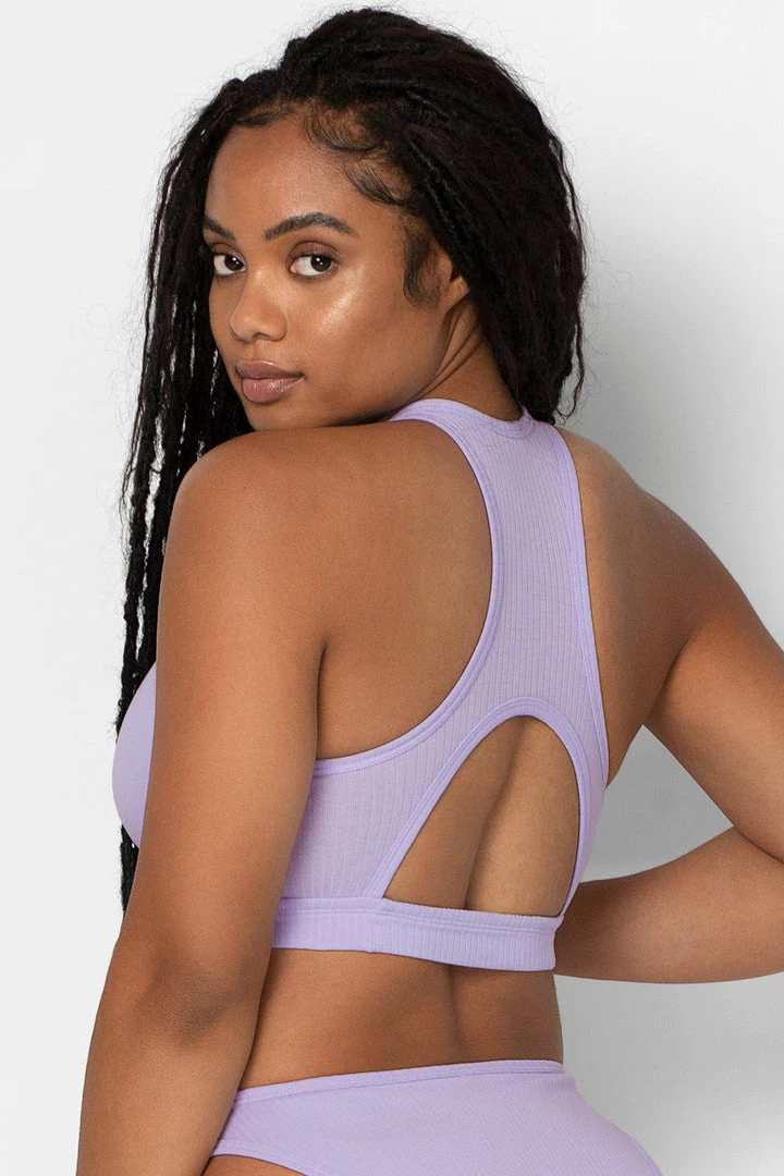 SAS Comfort Cotton Rib Cut-Out Racerback Bralette | Lilac Iris Cotton Bras 3 SAS Comfort Cotton Rib Cut-Out Racerback Bralette | Lilac Iris Cotton Bras