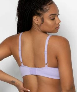 SAS Bras Comfort Cotton Scoop Neck Unlined Underwire Bra | Lilac Iris Cotton