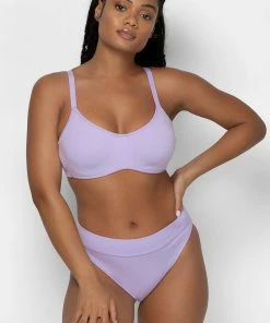 SAS Bras Comfort Cotton Scoop Neck Unlined Underwire Bra | Lilac Iris Cotton