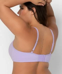 SAS Bras Comfort Cotton Scoop Neck Unlined Underwire Bra | Lilac Iris Cotton