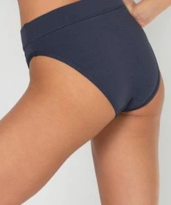 SAS Panties Comfort Cotton High-Waisted  Brief  Panty 2 Pack | Navy Highlight/Grey Heather