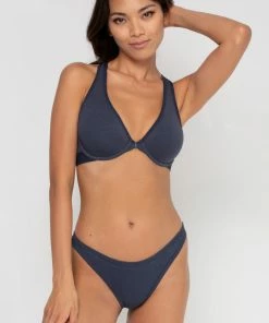 SAS Comfort Cotton Front & Back Close Racerback Bra | Navy Highlight