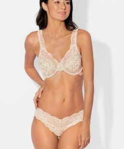 SAS Signature Lace Thong Panty 2 Pack | In The Buff/Black Hue