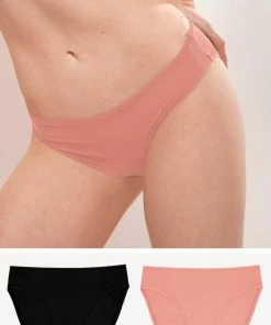 SAS The Naked Bikini Panty 2 Pack | Tuscany Clay/Black Hue Stretch Panties