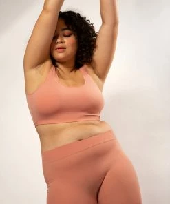 SAS The Naked Scoop Neck Bralette 2 Pack | Tuscany Clay/Black Hue Stretch Bras