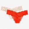 SAS Signature Lace Thong Panty 2 Pack | Hot Fire/In The Buff