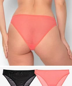 SAS Mesh High Leg Panty 2 Pack | Punchy Peach/Black Hue