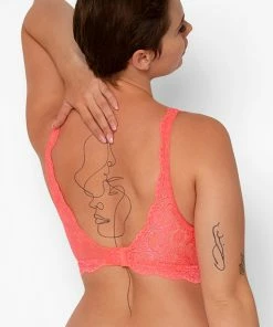 SAS Signature Lace Deep V Bralette 2 Pack | Punchy Peach/Black Hue Bras