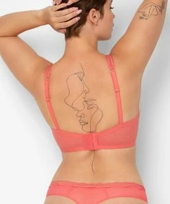 SAS Mesh Plunge Bra | Punchy Peach