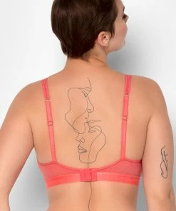 SAS Sheer Mesh Plunge Bralette | Punchy Peach Bras